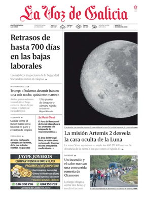 Cover of La Voz de Galicia (Ferrol)