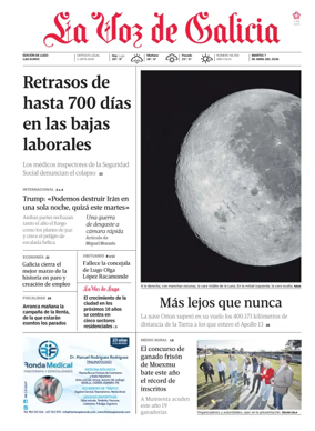 Cover of La Voz de Galicia (Lugo)