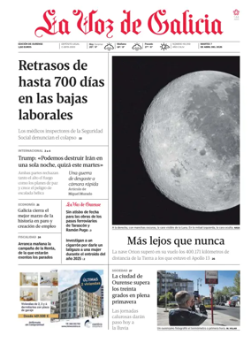 Cover of La Voz de Galicia (Ourense)