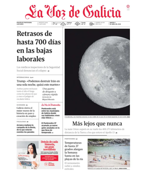 Cover of La Voz de Galicia (Pontevedra)