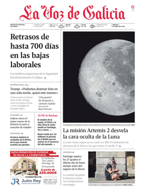 Cover of La Voz de Galicia (Santiago)