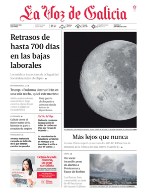 Cover of La Voz de Galicia (Vigo)