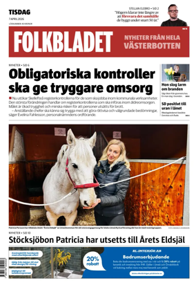 Cover of Folkbladet Vasterbotten