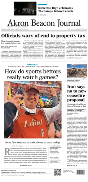 Cover of Akron Beacon Journal