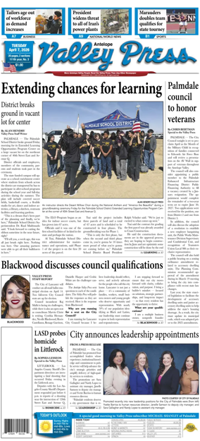 Cover of Antelope Valley Press
