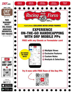 Cover of Daily Racing Form National Digital Edition