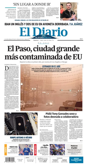 Cover of El Diario de El Paso
