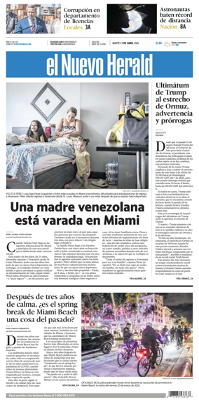 Cover of El Nuevo Herald