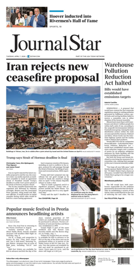 Cover of Journal Star (Peoria)