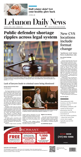 Cover of Lebanon Daily News