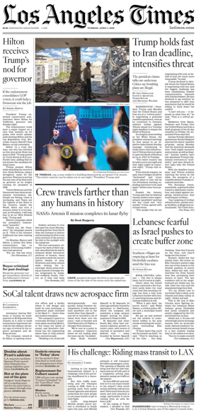 Cover of Los Angeles Times