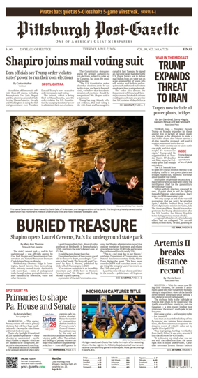 Cover of Pittsburgh Post-Gazette