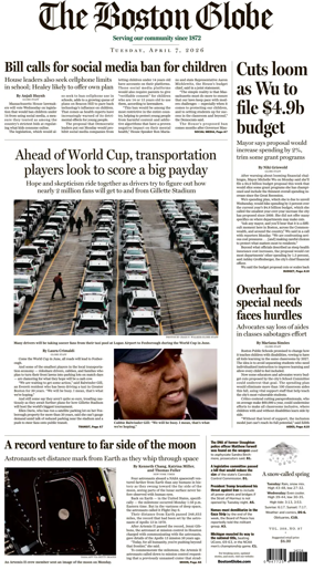 Cover of The Boston Globe