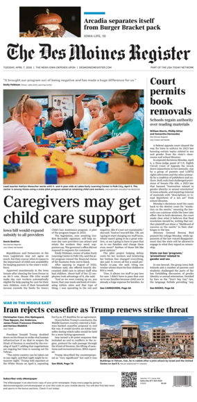 Cover of The Des Moines Register