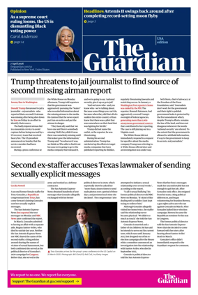 Cover of The Guardian (USA)