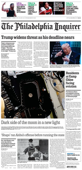 Cover of The Philadelphia Inquirer (South Jersey edition)