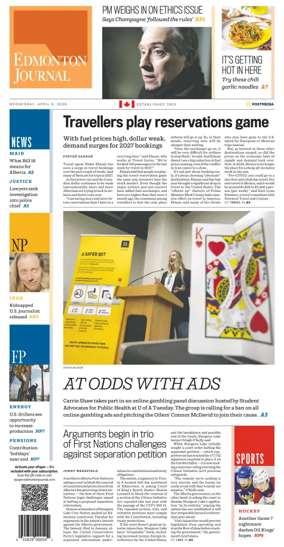 Cover of Edmonton Journal