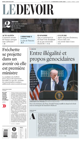 Cover of Le Devoir