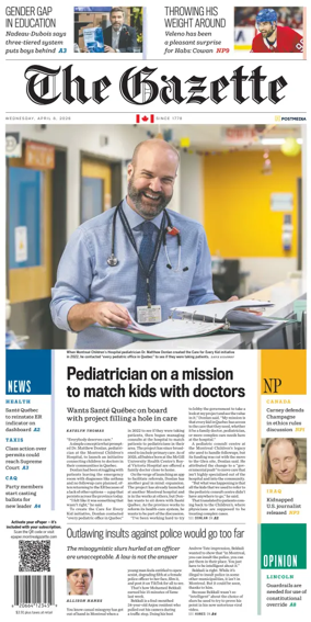 Cover of Montreal Gazette