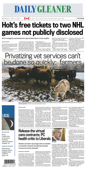 Cover of The Daily Gleaner