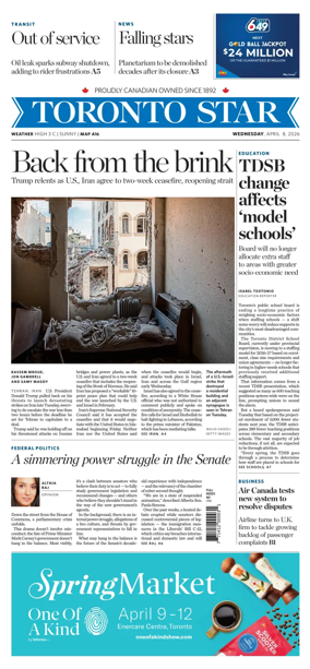Cover of Toronto Star