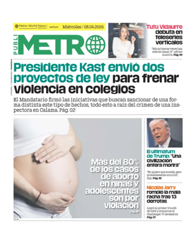 Cover of Publimetro Chile