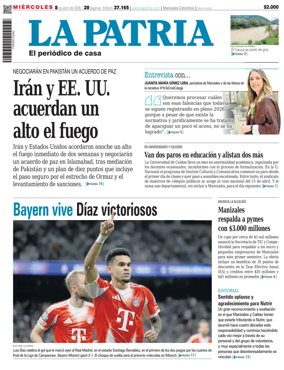 Cover of La Patria (Colombia)