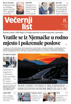 Cover of Vecernji list BiH