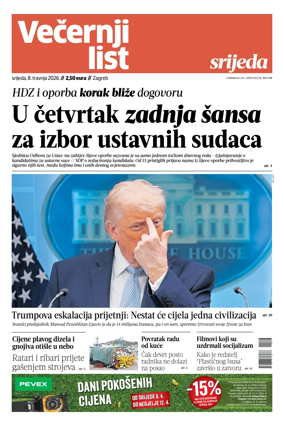 Cover of Vecernji list - Zagreb