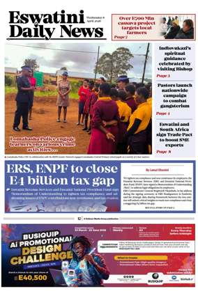 Cover of Eswatini Daily News