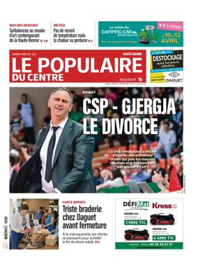 Cover of Le Populaire du Centre (Haute-Vienne)