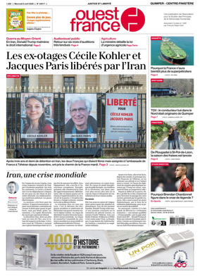 Cover of Ouest-France (Quimper Centre-Finistere)