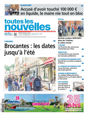 Cover of Toutes les Nouvelles (Versailles / Saint-Quentin-en-Yvelines)