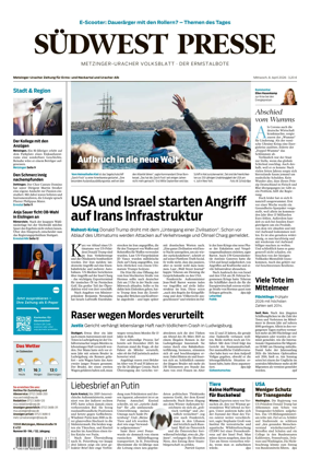 Cover of Sudwest Presse - Metzinger Uracher Volksblatt - Der Ermstalbote