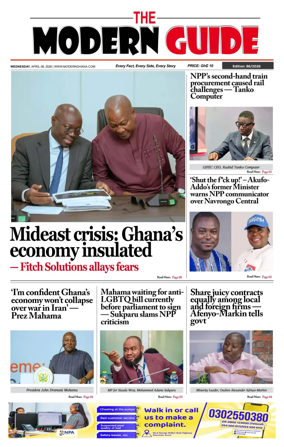 Cover of The Modern Guide Newspaper (Ghana)