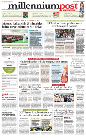 Cover of Millennium Post (Kolkata)