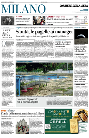 Cover of Corriere della Sera (Milano)