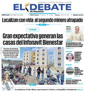 Cover of El Debate de Mazatlan