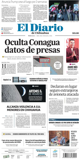 Cover of El Diario de Chihuahua