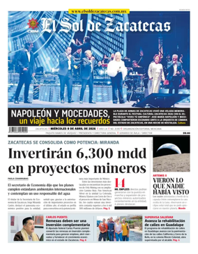 Cover of El Sol de Zacatecas