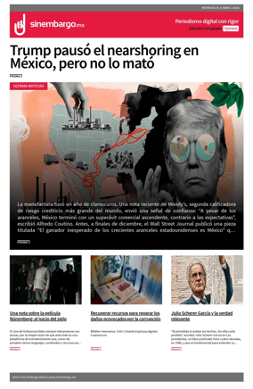 Cover of Sin Embargo Opinion