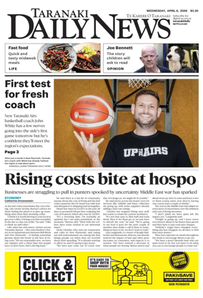 Cover of Taranaki Daily News