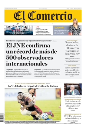 Cover of Diario El Comercio