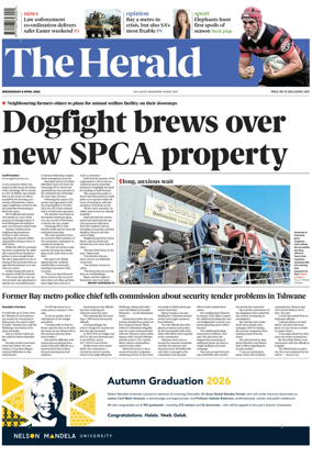 Cover of The Herald (South Africa)