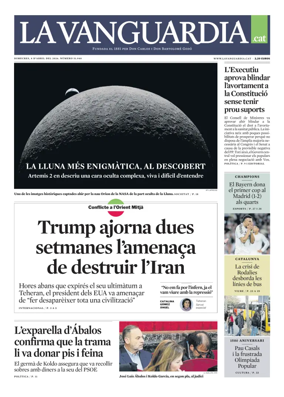 Cover of La Vanguardia (Catala)