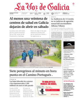 Cover of La Voz de Galicia (Pontevedra)