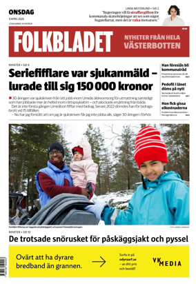 Cover of Folkbladet Vasterbotten
