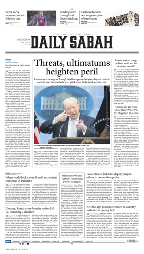 Cover of Daily Sabah (Turkey)