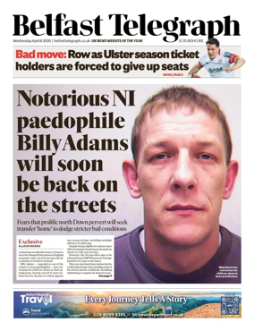 Cover of Belfast Telegraph