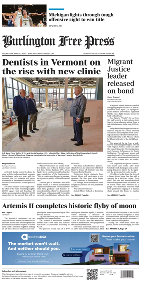 Cover of Burlington Free Press